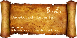 Bedekovich Levente névjegykártya